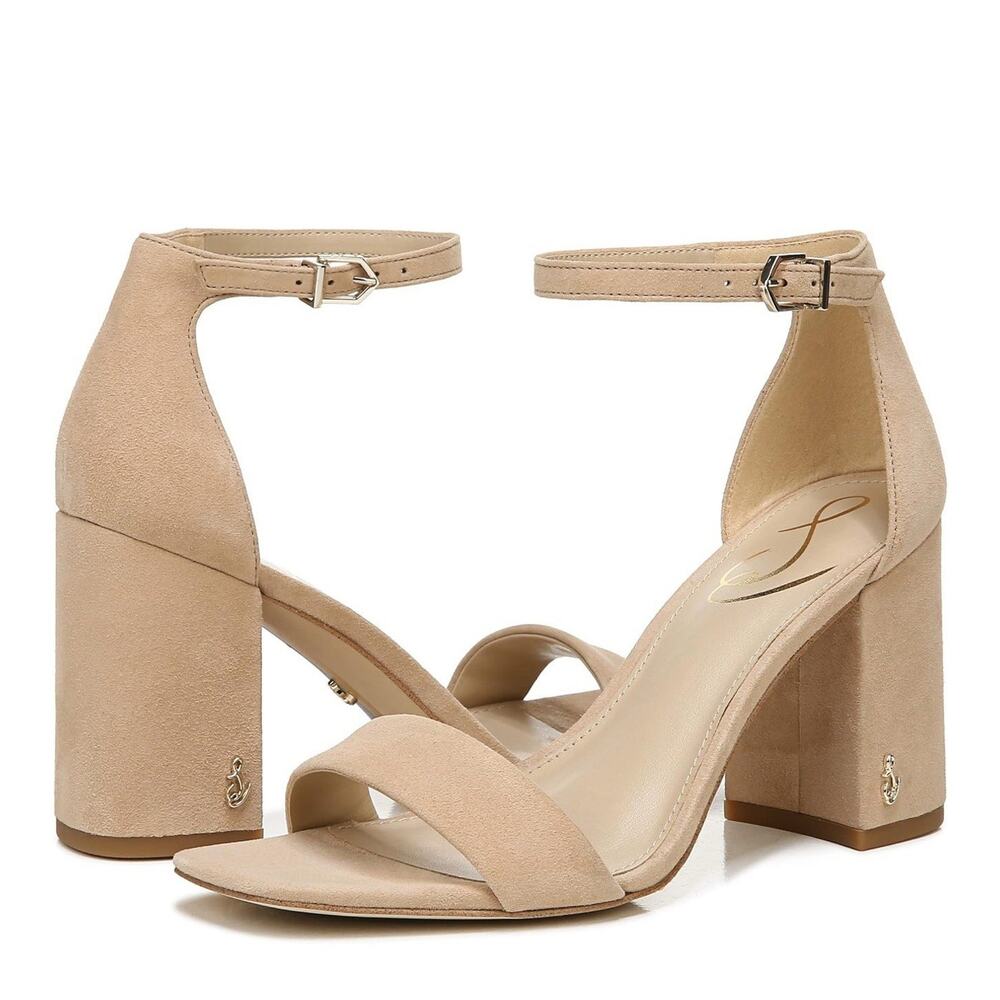 Sam Edelman Daniella Block Heel Sandals Size 10 Oatmeal Tan Leather NWT